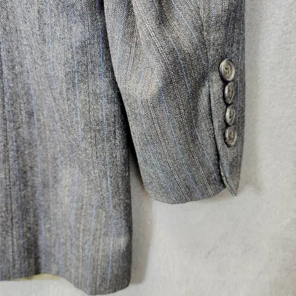 Christian Dior Monsieur Mens Sport Coat 42 R Grey Striped Wool Classic Vintage